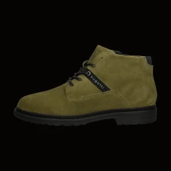 Leder Schnürstiefel dunkelgrün