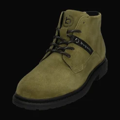 Leder Schnürstiefel dunkelgrün