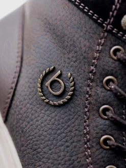 Leder Schnürstiefel dunkelbraun