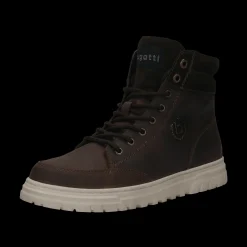 Leder Schnürstiefel dunkelbraun