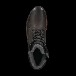 Leder Schnürstiefel dunkelgrau