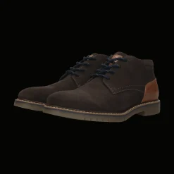 Leder Schnürstiefel dunkelgrau