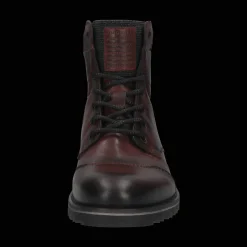 Leder Schnürstiefel dunkelrot