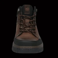 Leder Schnürstiefel dunkelbraun