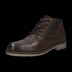 Leder Schnürstiefel dunkelbraun