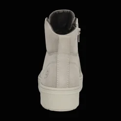 Leder Schnürstiefel hellgrau