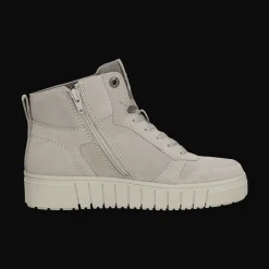 Leder Schnürstiefel hellgrau
