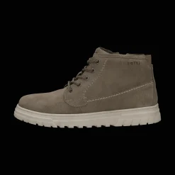 Leder Schnürstiefel Sand