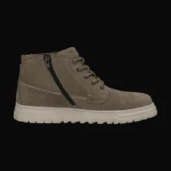Leder Schnürstiefel Sand