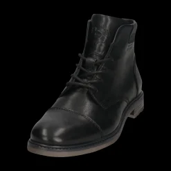 Leder Schnürstiefel schwarz