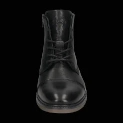 Leder Schnürstiefel schwarz