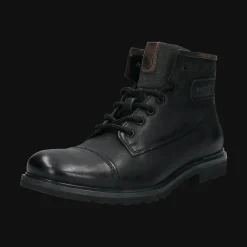 Leder Schnürstiefel schwarz