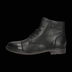 Leder Schnürstiefel schwarz