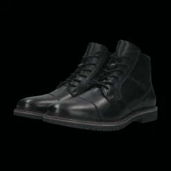 Leder Schnürstiefel schwarz