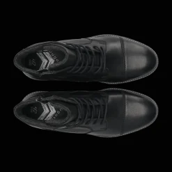 Leder Schnürstiefel schwarz