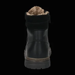 Leder Schnürstiefel schwarz