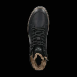 Leder Schnürstiefel schwarz
