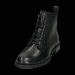 Leder Schnürstiefel schwarz