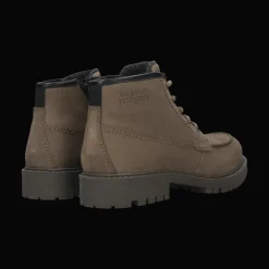 Leder Schnürstiefel taupe