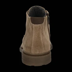 Leder Schnürstiefel taupe